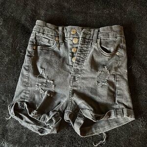 Aeropostale Super High Rise Curvy Black Shorts, Size 0
